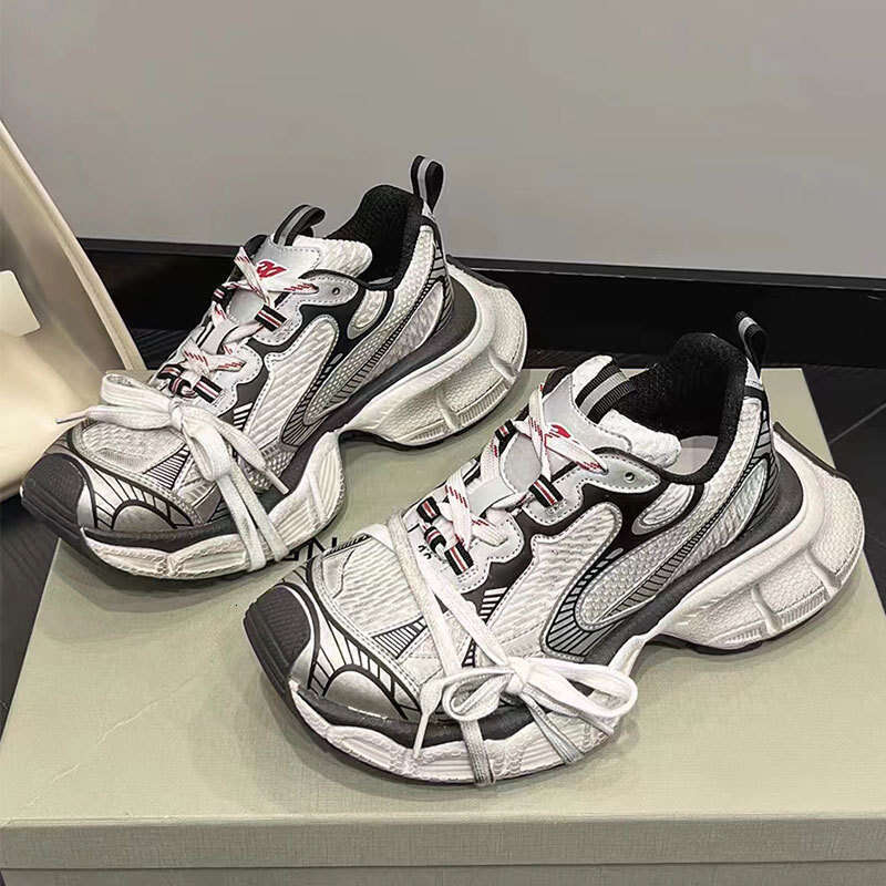 2025 Trendy New Paris Dad Shoes for Women, Vintage Color Block Thick Sole Height Increasing Casual Shoes, Versatile Couple Style