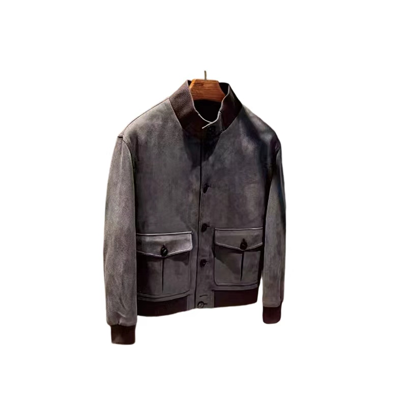 Suede fabric vintage style men's high-quality casual collar jacket with a fashionable aesthetic that runs through all seasons a wide range of sty