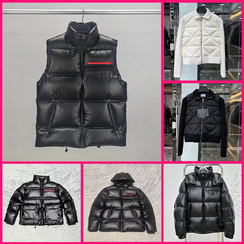 Designer P Home Men's Vests Red Label Letters Premium Stand Collar Sleeveless White Duck Down Jacket Complete Labels Top Quality Factory Outlet asian size s-2xl