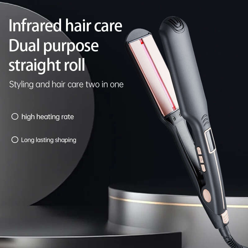 New Wide Plate Infrared Straightener Fast Heating Long-Lasting Styling Straightening Hair Clip Board Accepted