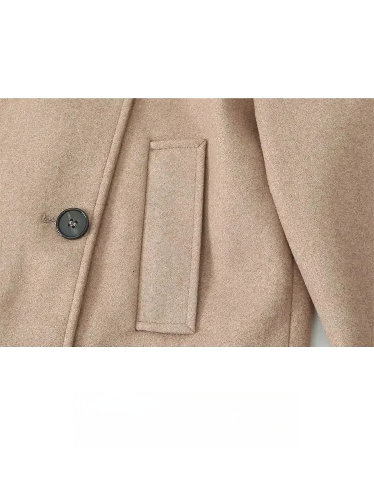 Winter Khaki Women's Loose Jacket Fashionable Stand Collar Long Sleeve Double Breasted Casual Jacket Women's Short Coat