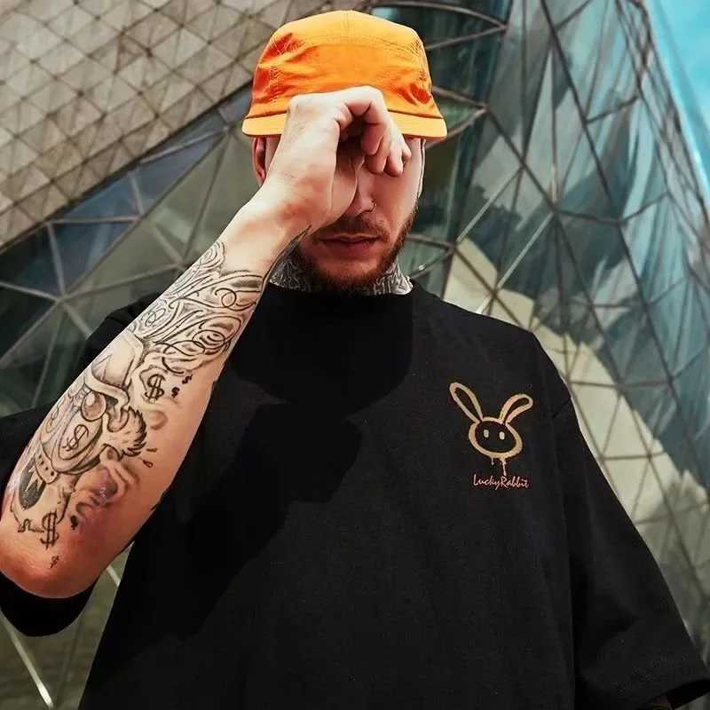 M-8XL Men Oversized Loose American Vintage Colored Rubiks Cube Print Short Sleeve Round Neck Versatile Trend Couple Outfit Y250819