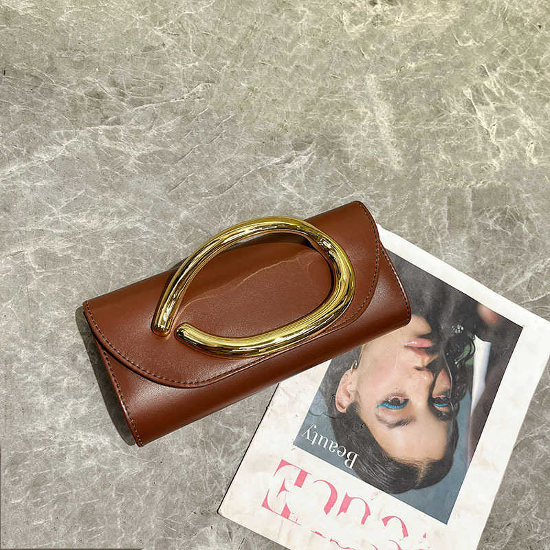 Fashionable Gold Handbag Spring New Hot-Selling Simple Textured Crossbody Bag Box Bag