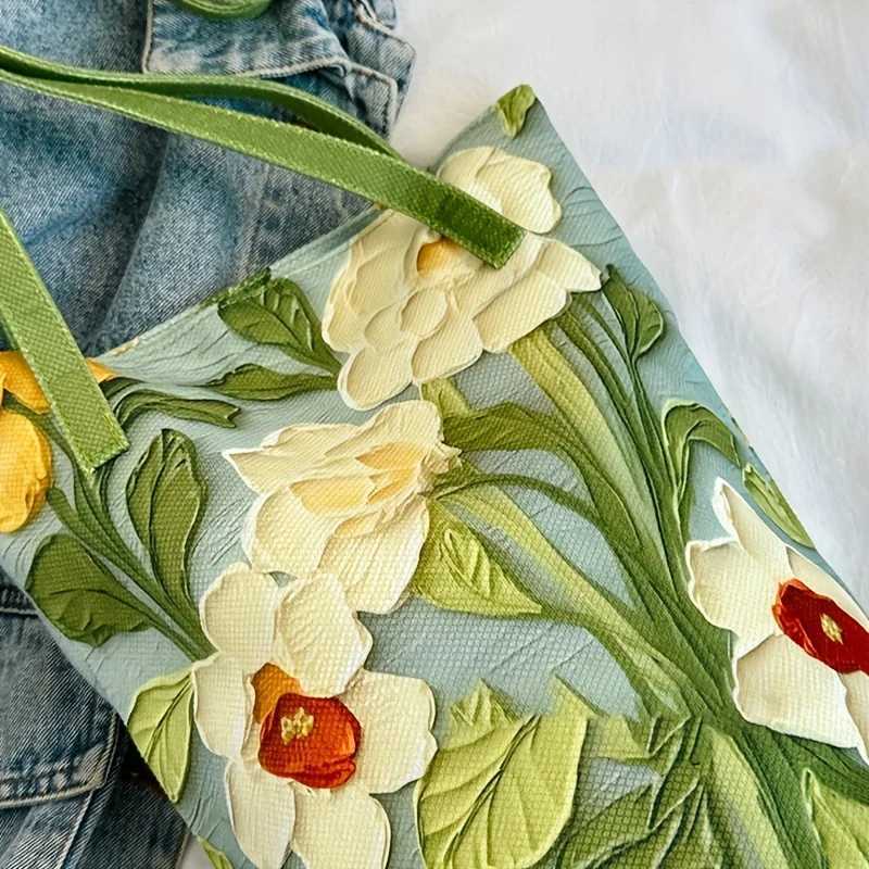 Large-Capacity Bucket Bag for Women Fashion Handbag Casual Shoulder Storage with Lovely Flower Design Premium Sense Y250819