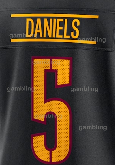 5 Jayden Daniels Personalized Wine Red/White Football Jersey 21 Sean Taylor 17 Terry McLaurin 4 Frankie Luvu Wagner Custom Nom and Num Embroidered Design Polyester33