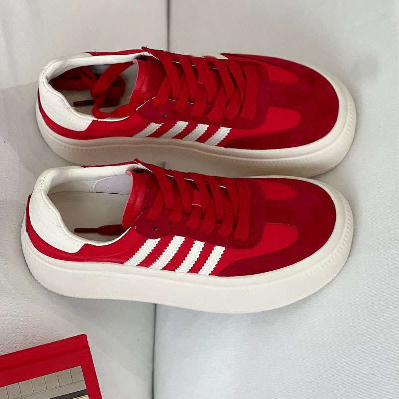 Anchor Red Thick-Soled Genuine Leather Training for Women 2025 Summer Campus Versatile Breathable Umbrella Fabric Casual Sports Shoes