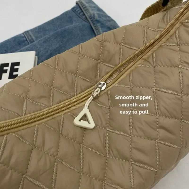 Womens Vintage Nylon Shoulder Underarm Bag Female Casual Waterproof Crossbody Bags for Lady Quilted Large Capacity Handbag Y250819
