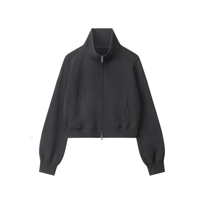 Heyhenry American Style Spicy Girl Stand Collar Sweatshirt For Women Autumn Winter Ins Slim Fit Regular Shoulder Short Jacket B5