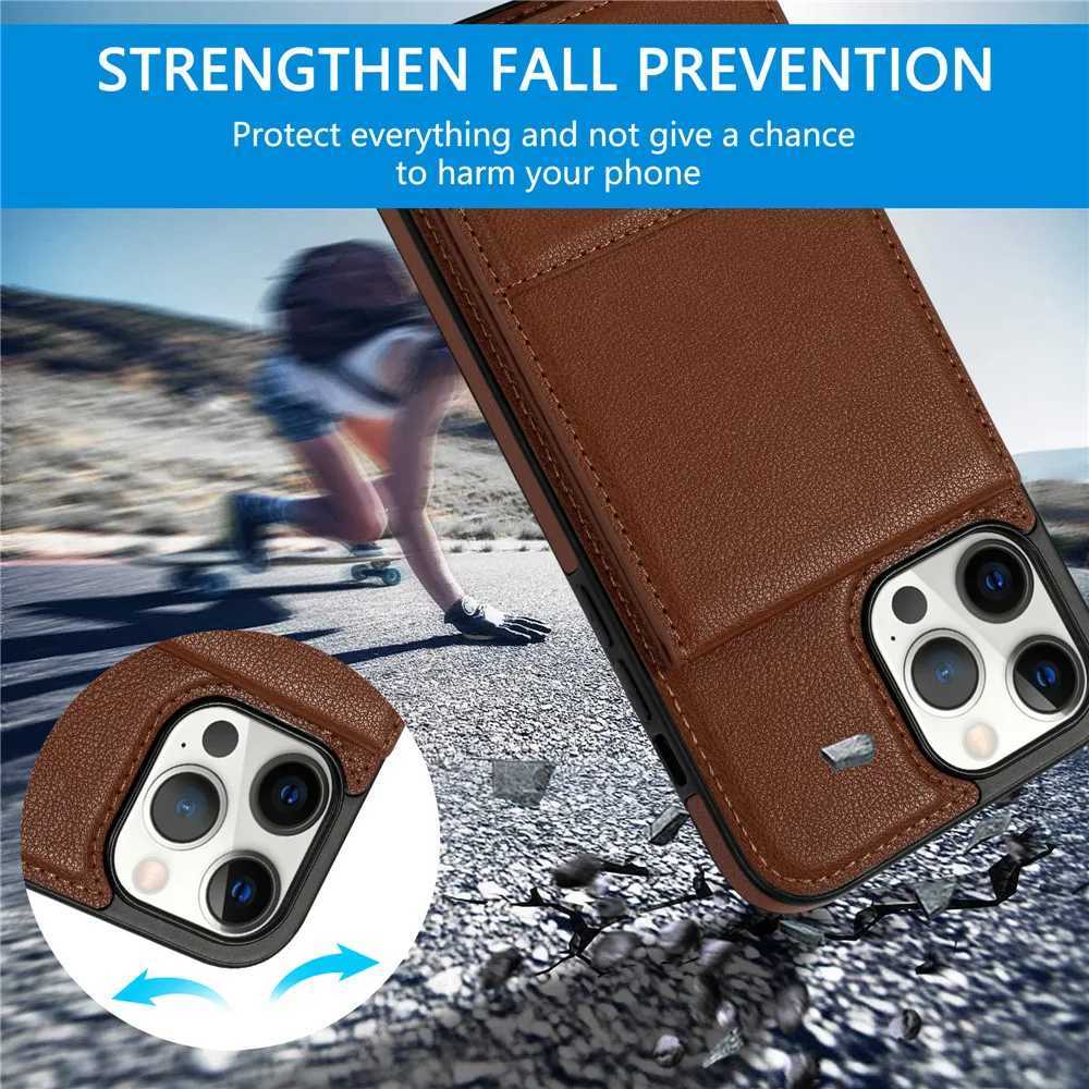 Leather Wallet Case Card Holder Phone Case for IPhone 15 14 13 12 Mini 11 Pro Max XS XR 7 8 Plus SE2020 port Shockproof Cover S27 S250820