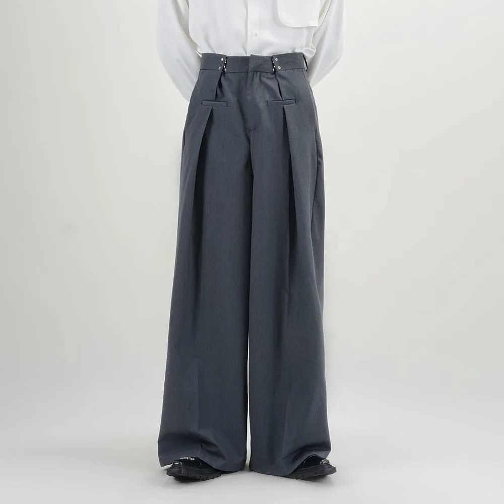 Suit Pants Mens Dress Loose Oversized Wide Leg Summer Casual Straight Retro Mopping Trousers Formal 250808