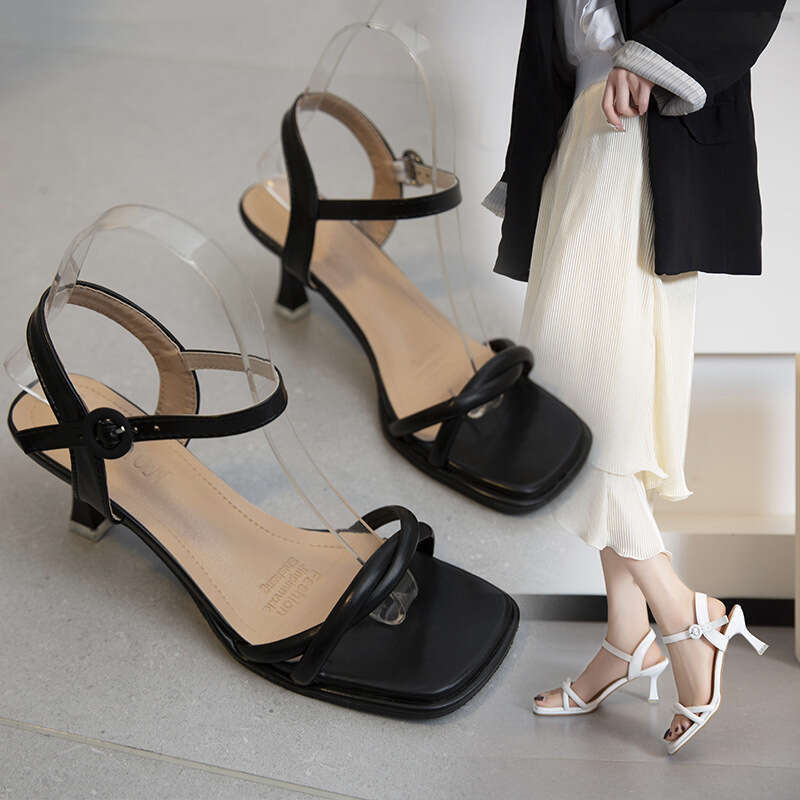 2023 Summer High Heel Sandals Comfortable Breathable Versatile Not Tiring Feet Show Fashionable Beautiful Women's Style Can Be Substituted
