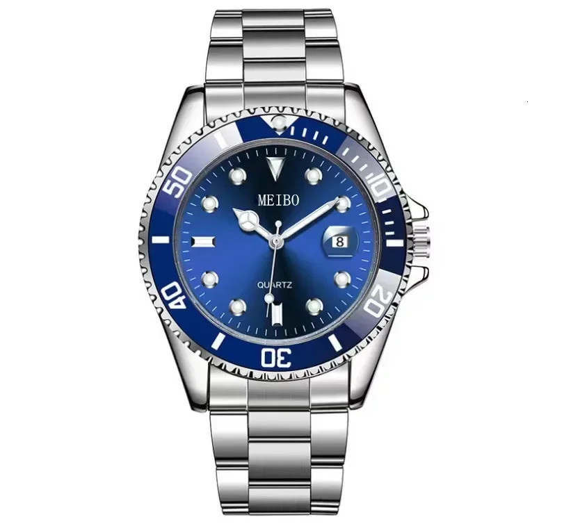 Mens Watch Green Water Ghost Calendar Watch High end Simple Fashion Stainless Steel Student Sports Watch 250818