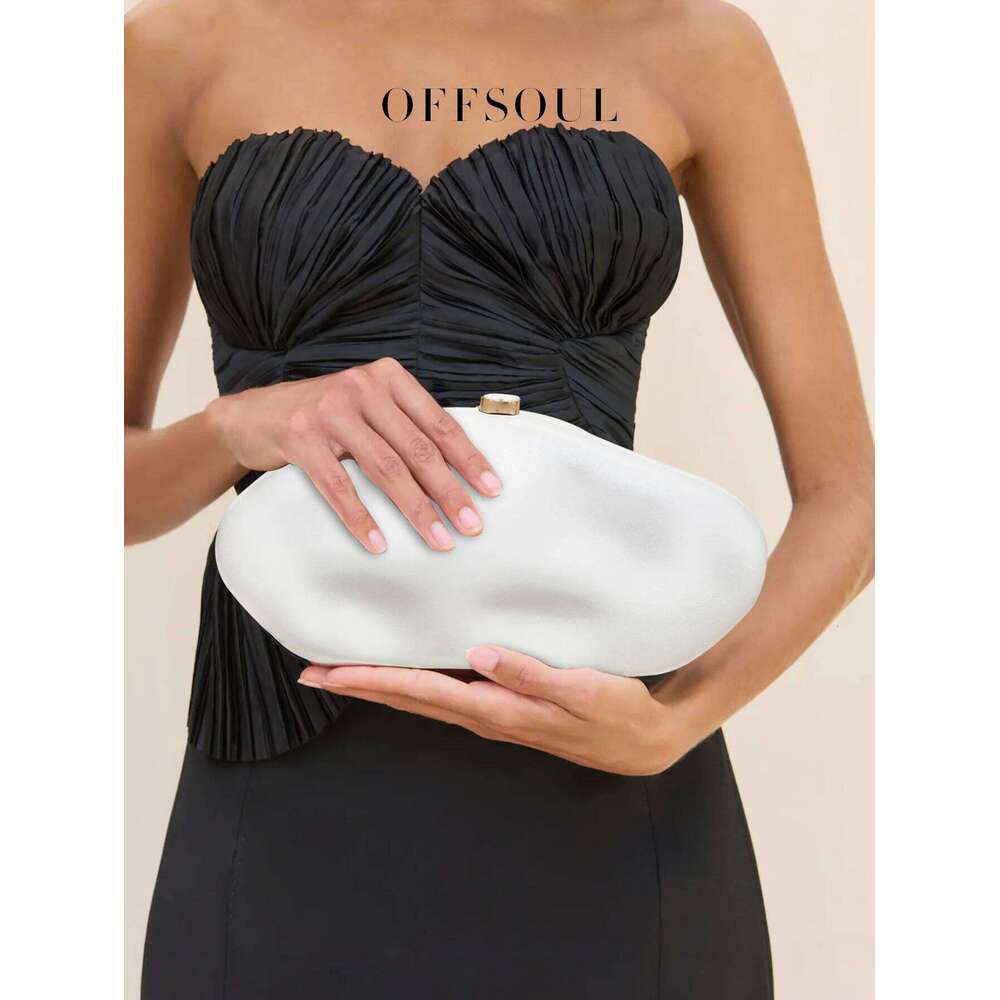 The Sculptural Pebble Leather Handbag New Fashion Style from Europe and America It Is a Heavy-Duty Stone Evening Bag with