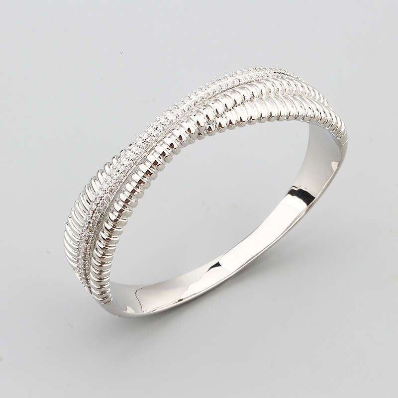 Fashion Inlaid Zircon Copper Gold-Plated Rolling Ball Cross Style Elegant Bracelet Ring Hot Item