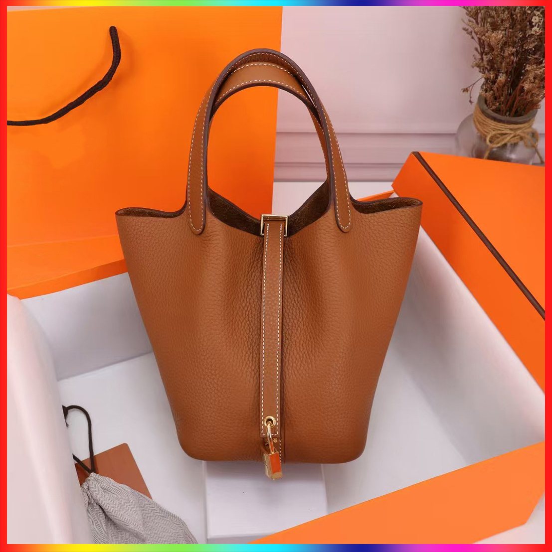 7A Designer bag tote bag purse genuine leather fashionable large capacity bucket bag crossbody bag shoulder bag casual mini handbag solid color party evening bags