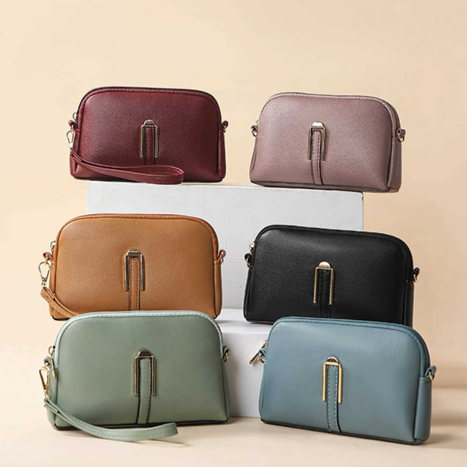 New Genuine Leather Crossbody Bag For Woman Solid Color Clutch Phone Pouch Elegant Shoulder Bag Simple Small Messenger Bag Sac Y250819