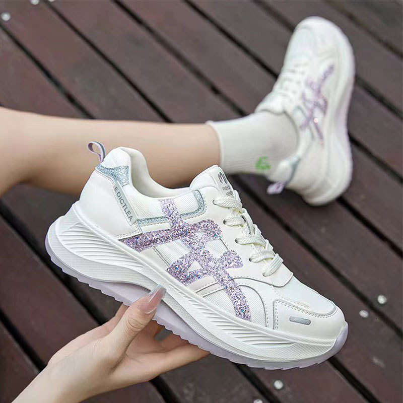 Thick-Soled Color-Block Cortez for Women 2025 New Summer Autumn Breathable Genuine Leather Soft Sole Casual Sports Dad Shoes