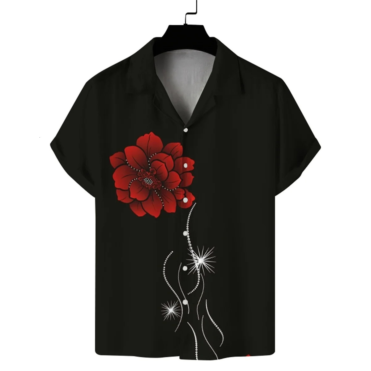 Mens summer Hawaiian casual fashion floral shortsleeved shirt mens printed Cuban collar personalized beach 250808