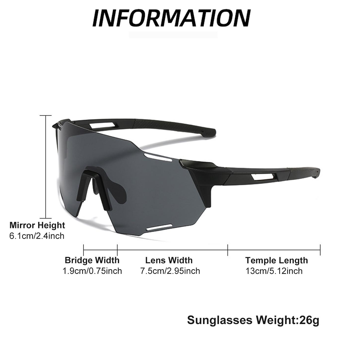 Photochromic Bike Glasses Goggles UV Protection Cycling Sunglasses for Men Women Sports Goggles