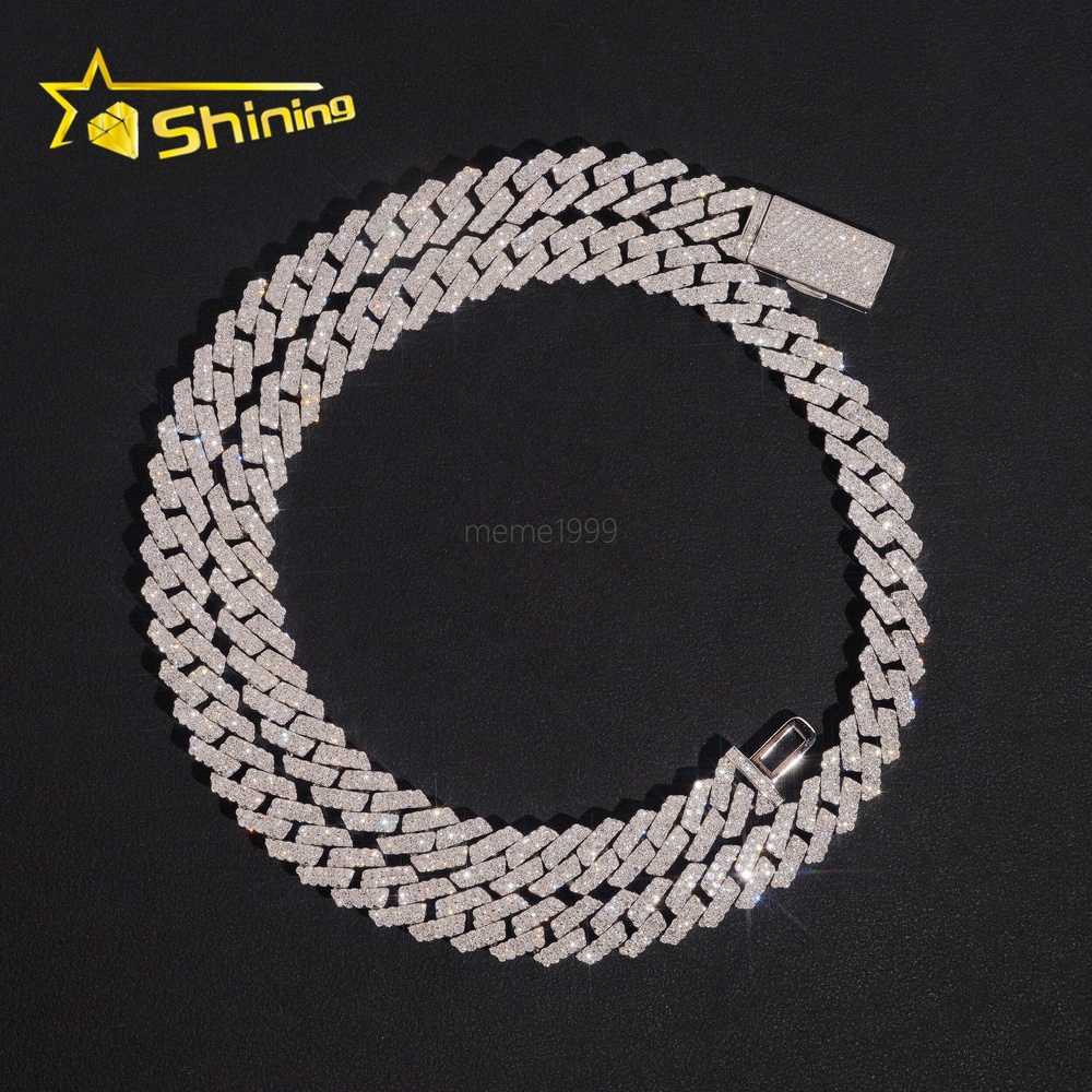New Arrival VVS Lab Grown Diamonds 10MM Iced Out Cuban Link Chain Necklace 925 Silver