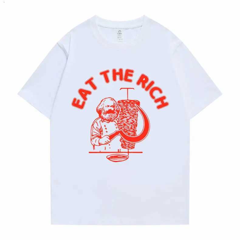 New Funny Men Women Casual Oversized Tshirt Eat The Rich Doner Dner Kebab Karl Marx Socialist Hasan Piker Graphic T-shirts Y250819