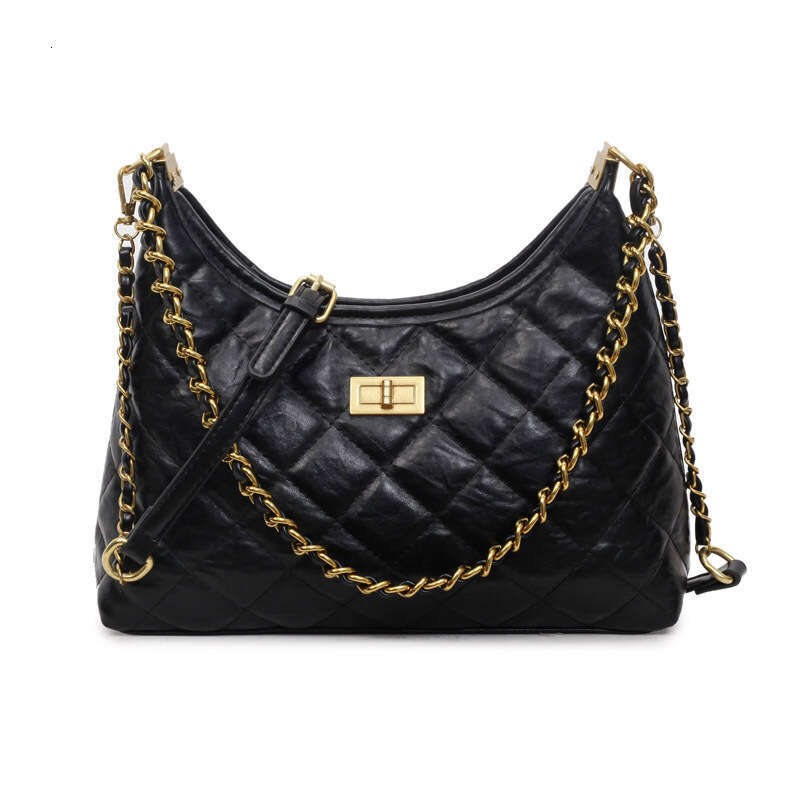 2025 Summer New Diamond Pattern Chanel Style Chain Shoulder Women's Fashion Simple Underarm Commuter Tote Bag