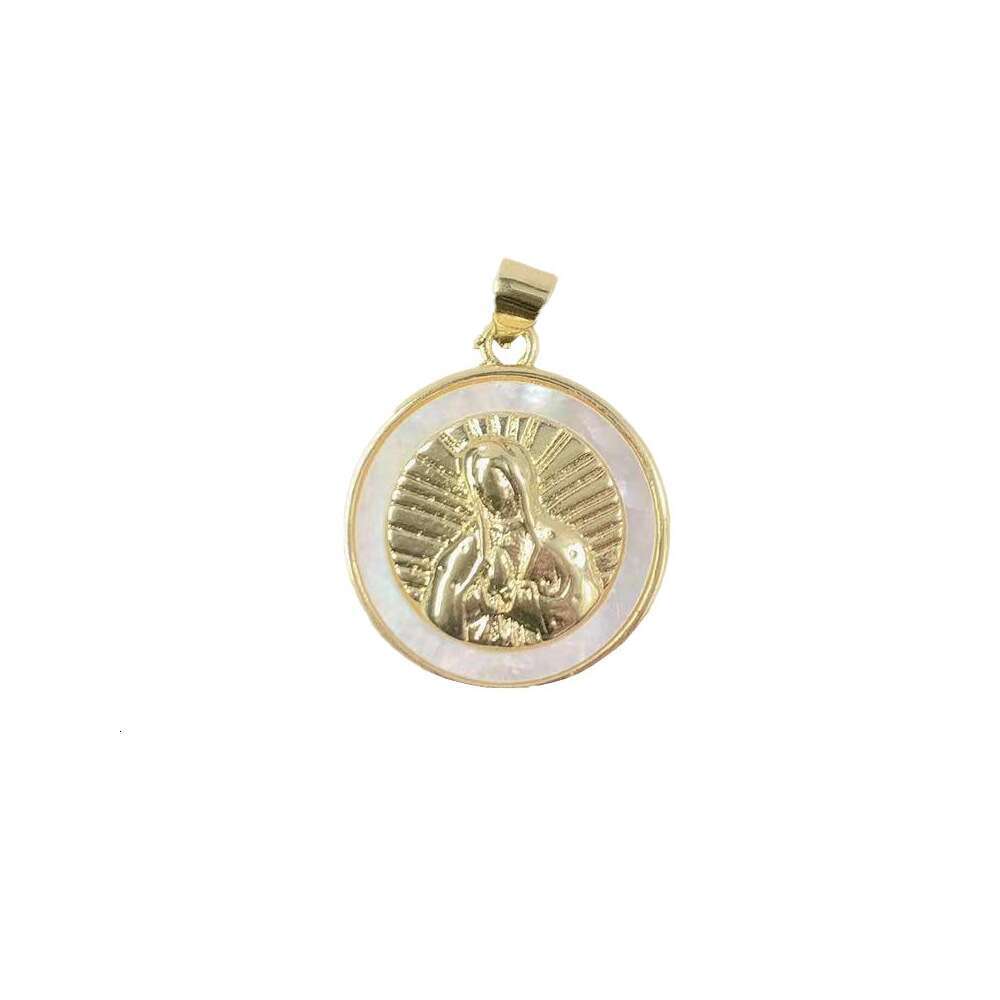 Minimalist Natural Shell Virgin Mary Pendant White Mother-of-Pearl Necklace DIY Jewelry Accessories Making