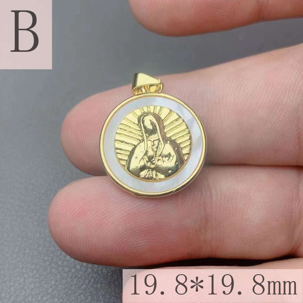 Minimalist Natural Shell Virgin Mary Pendant White Mother-of-Pearl Necklace DIY Jewelry Accessories Making