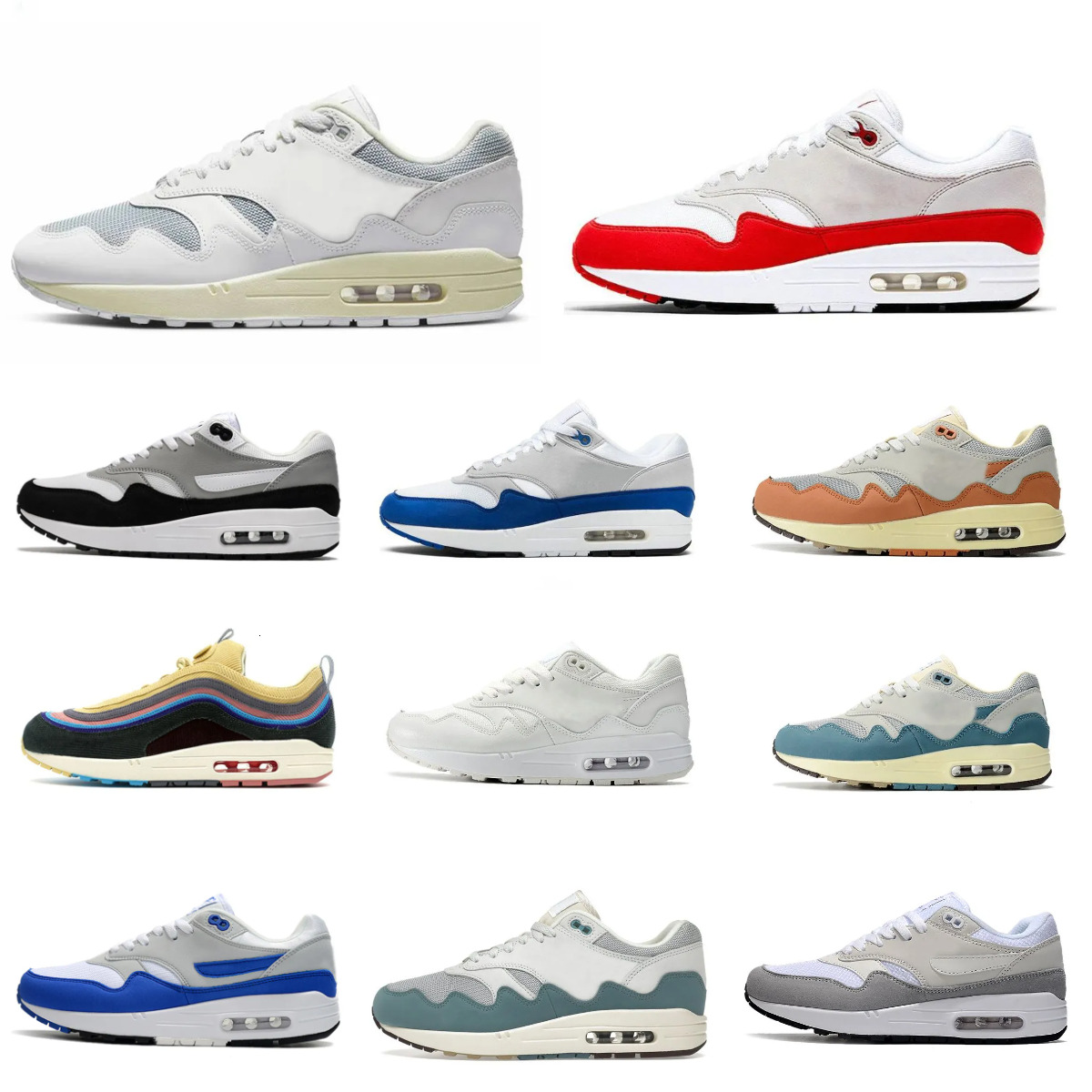 Trainers 1 87 Men Women Running Shoes 87s Patta Aqua Black White Gray Sport Red Tennis Sports Shoe Noise Monarch Baroque Cave Stone Saturn Atomic Designer Sneakers S88
