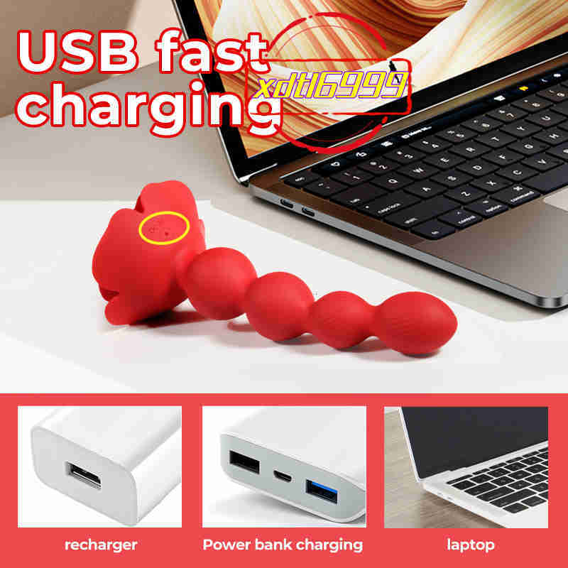 Remote Control Rose Sex Toy Electric Anal Plug with 10 Kinds of Vibration and 10 Kinds of WiggleSex toy