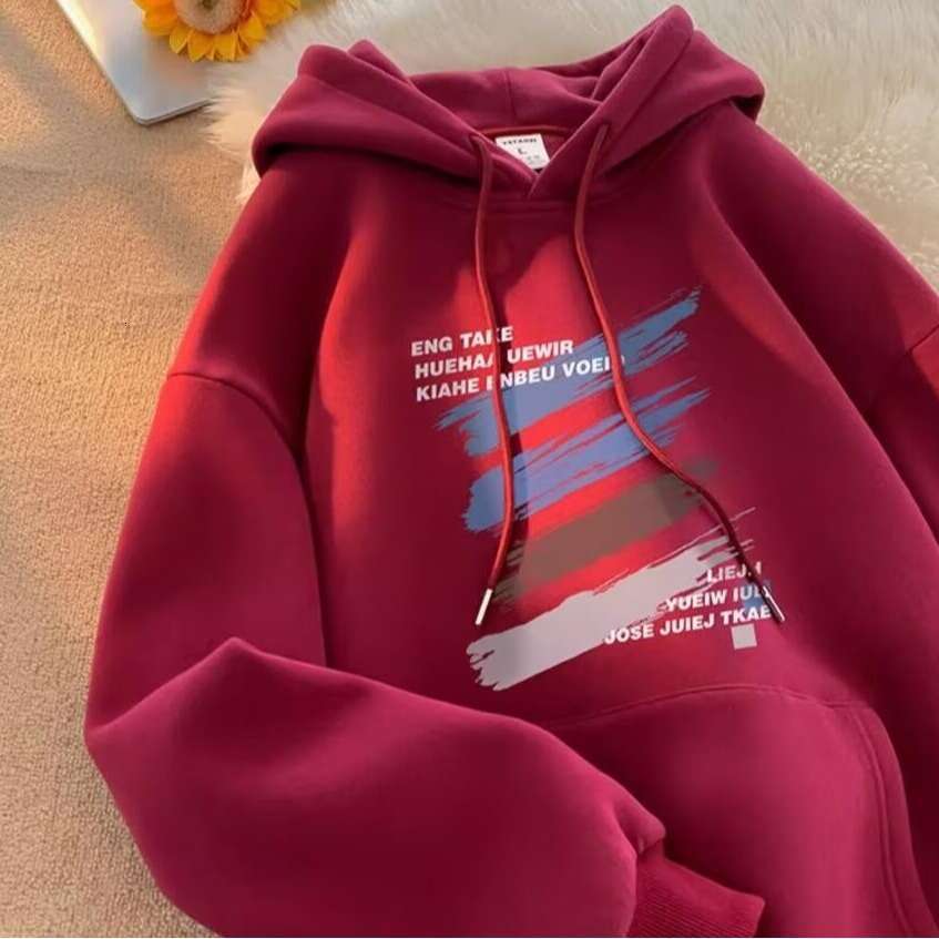 American Style Hooded Sweatshirt for Men Spring Autumn Winter New Ins Trend Loose Casual Versatile Thickened Printed Jacket