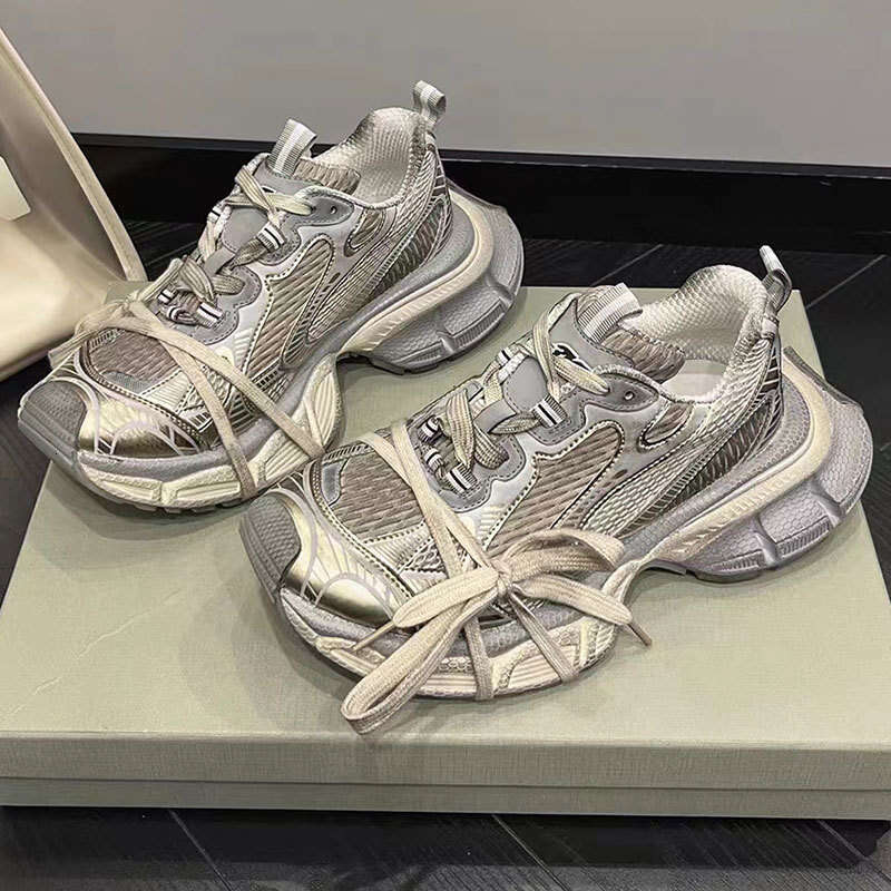 2025 Trendy New Paris Dad Shoes for Women, Vintage Color Block Thick Sole Height Increasing Casual Shoes, Versatile Couple Style