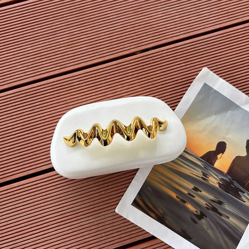 Glossy Elegant Marble Pattern Wave Evening Bag Light Luxury High-End Clutch Crossbody Bag