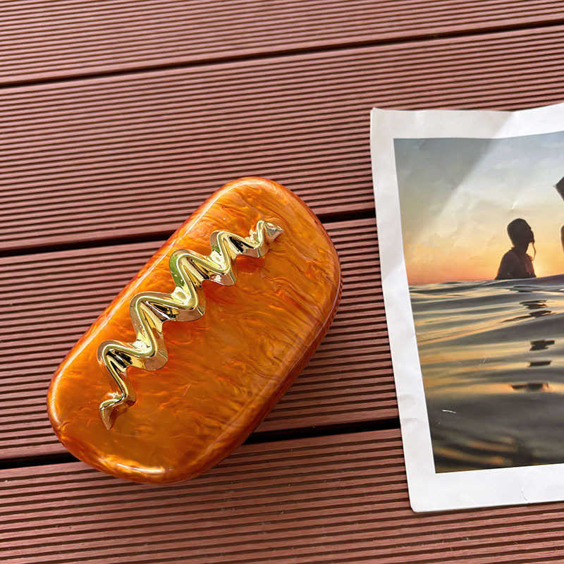 Glossy Elegant Marble Pattern Wave Evening Bag Light Luxury High-End Clutch Crossbody Bag