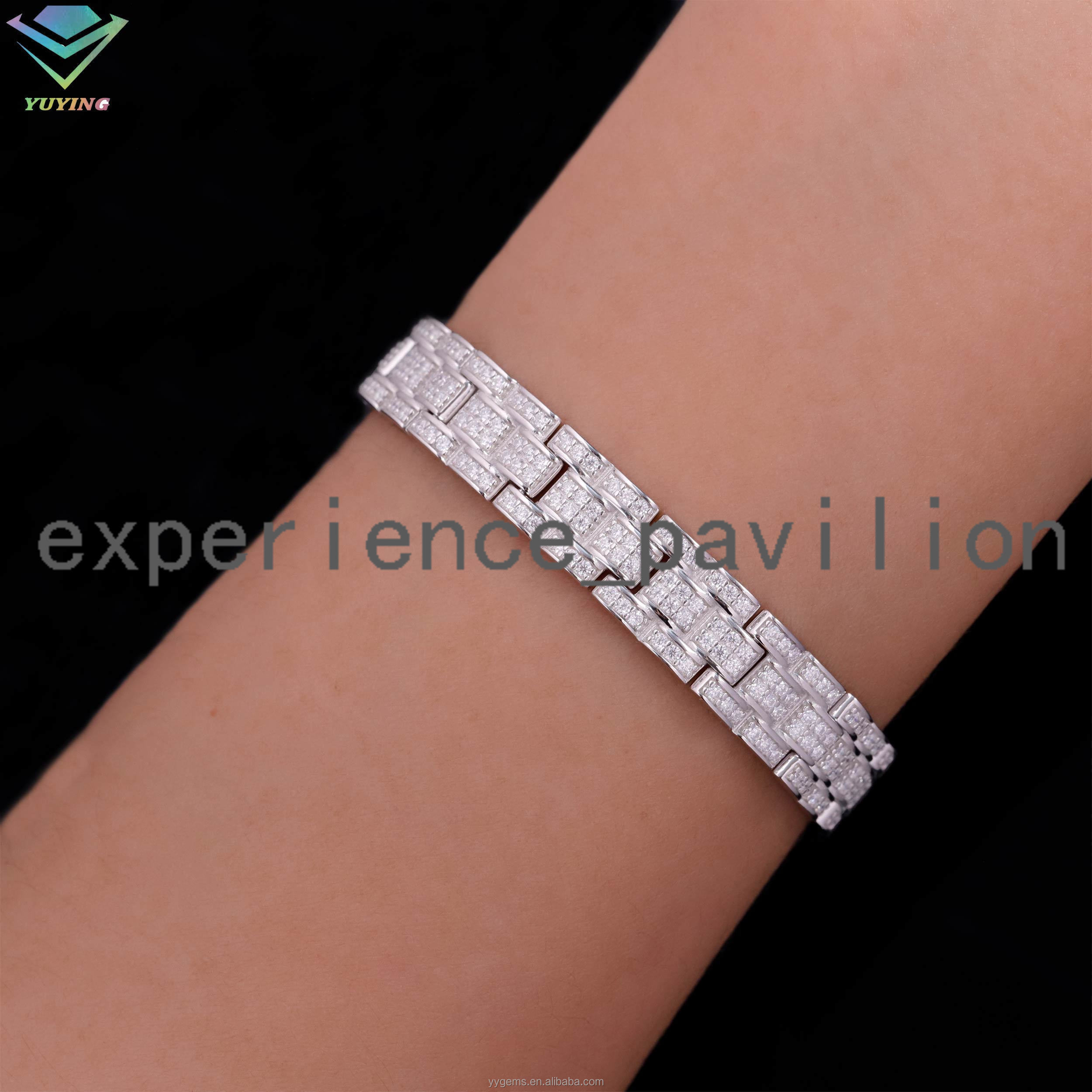 GRA Certificate Diamond Bracelet 8MM VVS Moissanite Cuban Link 925 Silver Bracelet Men Hip Hop Iced Out Diamond Cuban Bracelet