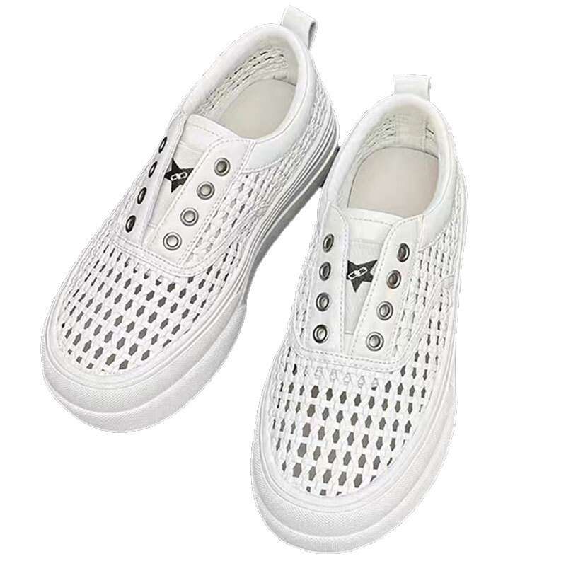 2025 New Summer Hollow Fisherman Breathable Woven Slip-On Lazy Shoes Versatile Sports Sneakers for Women