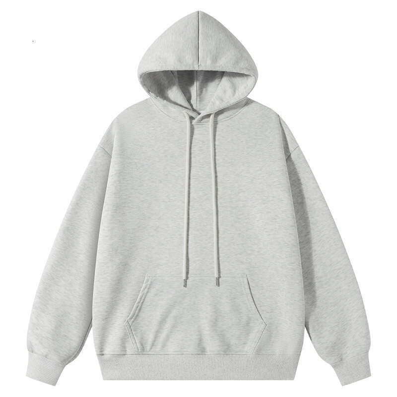 New Solid Color 260G Drop Shoulder Loose Hoodie Unisex Sweatshirt Korean Style Trendy Brand Team Building Clothing Two-Piece Set