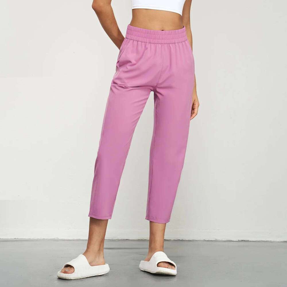 Solid Color women High Waist Thin quick-drying sun protection loose sport pant fiess yoga leggings jog with pockets breathable