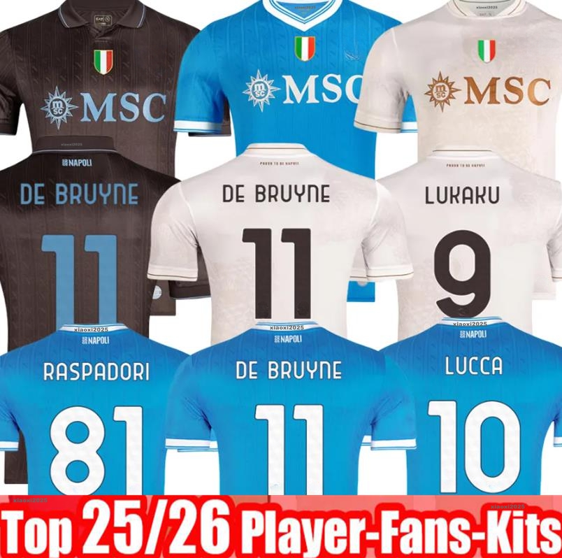 25 26 Napoli soccer jersey De Bruyne 11 Kit LUKAKU 9 LUCCA Limited Maglia Naples 2025 2026 KID Halloween Pre Match FOOTBALL SHIRT McTOMINAY Napoli Maillot