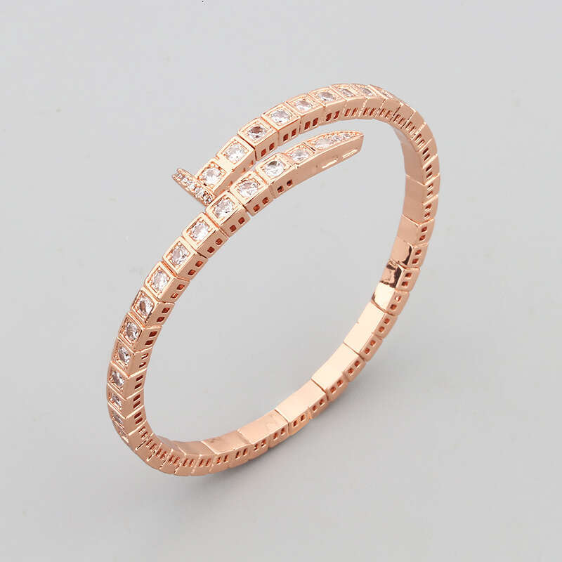 Elegant Square Full Dia Stud Spring Fashionable Unisex Open Rivet Bracelet