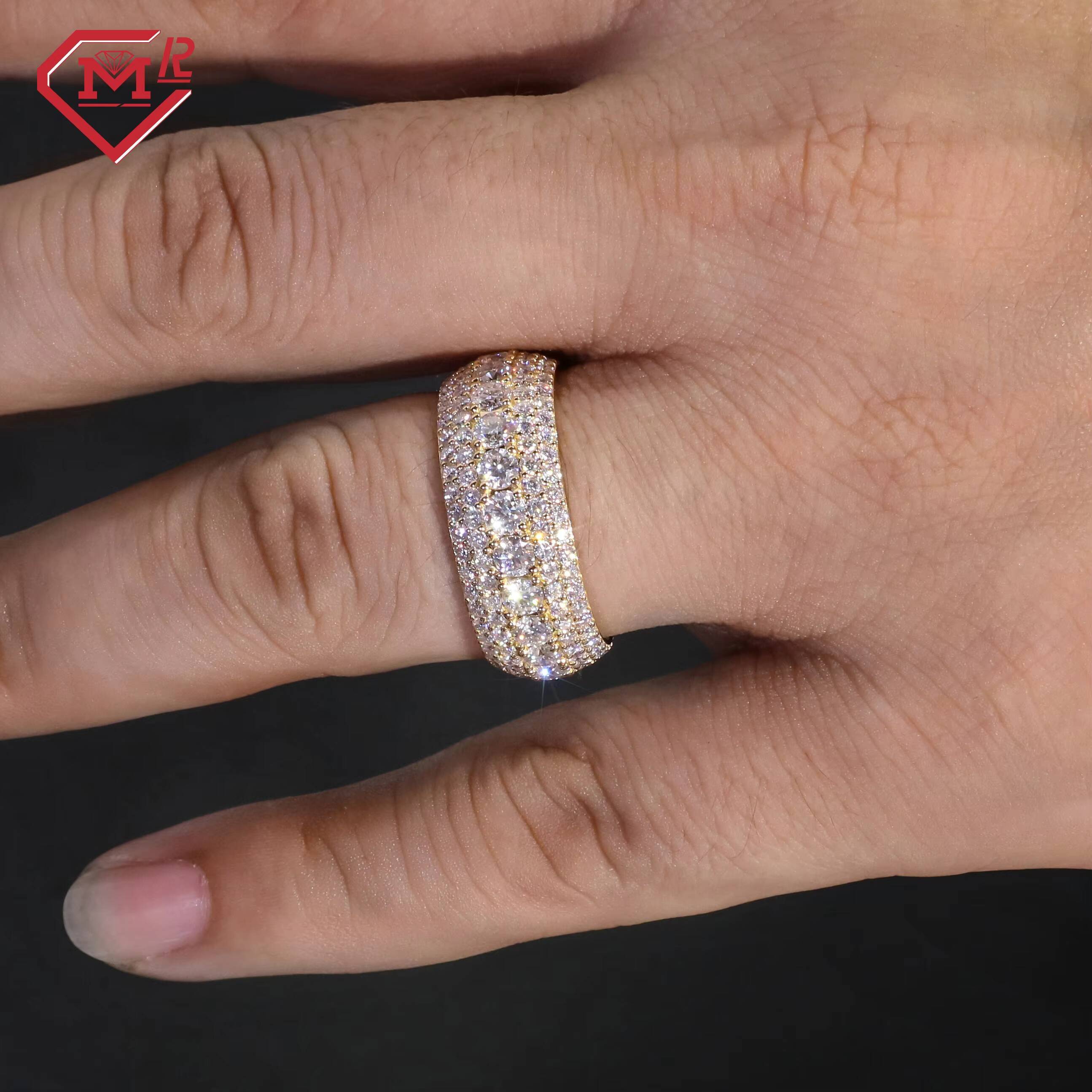 High Quality Vvs Moissanite Ring Men 14K Gold Champion Fully Iced Out Custom Moissanite Ring