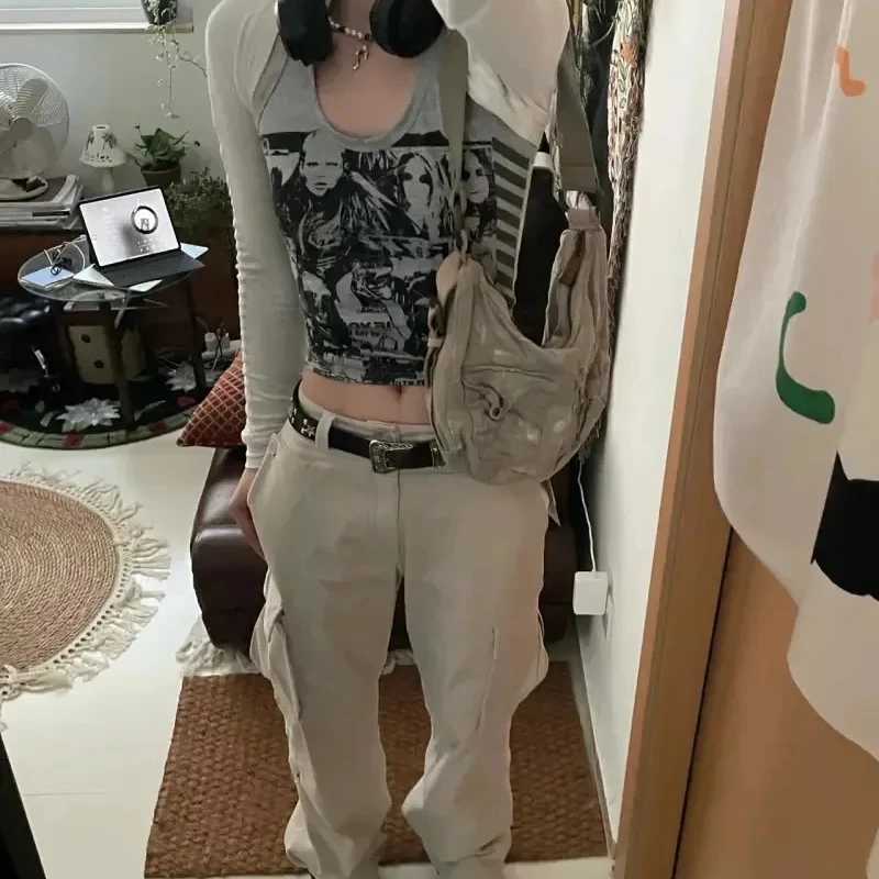 2025 new women Vintage casual Shoulder Bag Y2k Aesthetic Streetwear drawstring Handbags All Match ins Patchwork Crossbody Bags Y250819