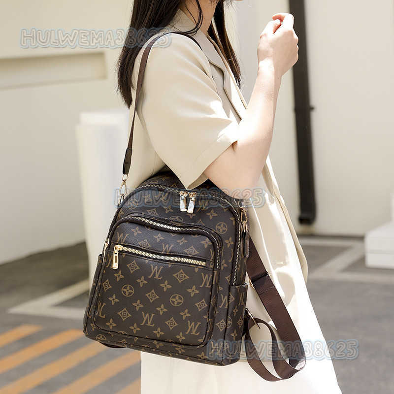 2024 New Fashion Letter Print Pu Backpack for Women Large Capacity Bag Fashion Casual Travel Large Capacity Backpack H250819