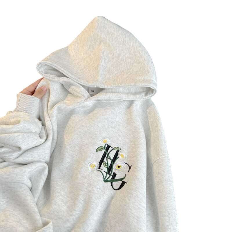 Heavy Embroidery National Trend Hoodie for Women Couple's Spring Autumn Winter Fleece Thick American Style Jacket Top