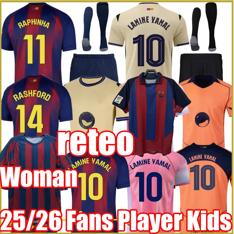 25 26 LAMINE YAMAL soccer jerseys LEWANDOWSKI FERRAN camiseta de futbol RAPHINHA PEDRI GAVI football shirt men kids kits CUBARSI KOUNDE Cactus Jack 2025 Rashford