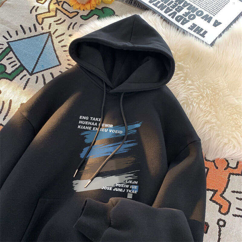 American Style Hooded Sweatshirt for Men Spring Autumn Winter New Ins Trend Loose Casual Versatile Thickened Printed Jacket
