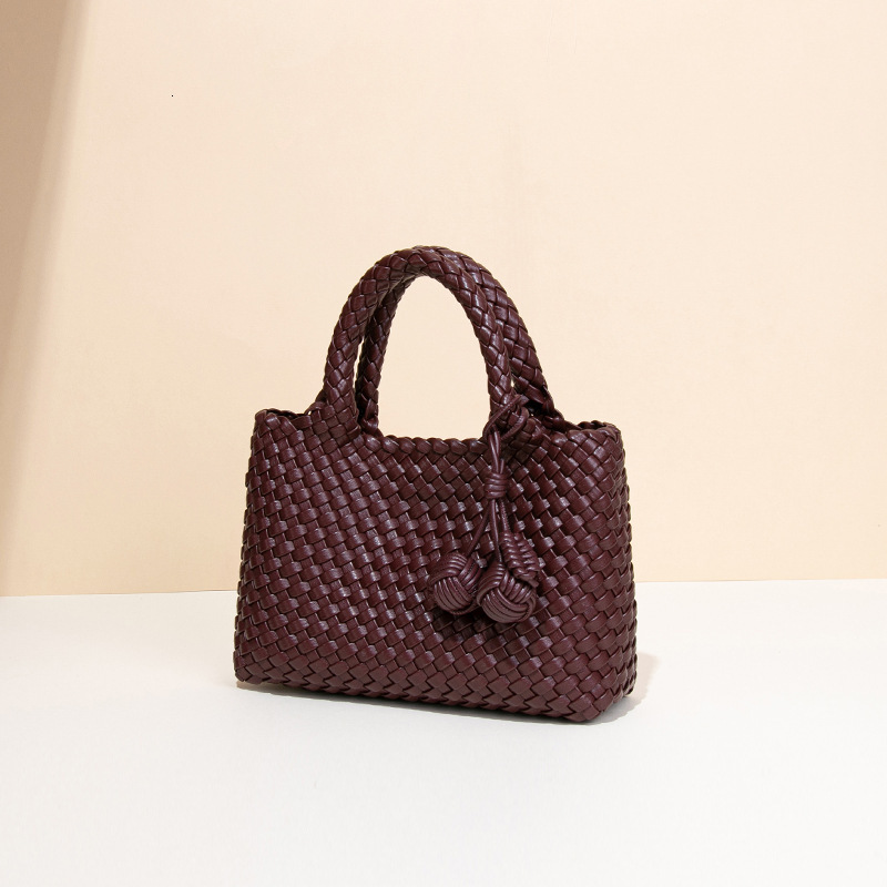 Free Shipping Designer Premium Texture Hand Woven Bag New Fashionable Women's Casual Handbag Luxurious Rainbow Single Shoulder Armpit Bag