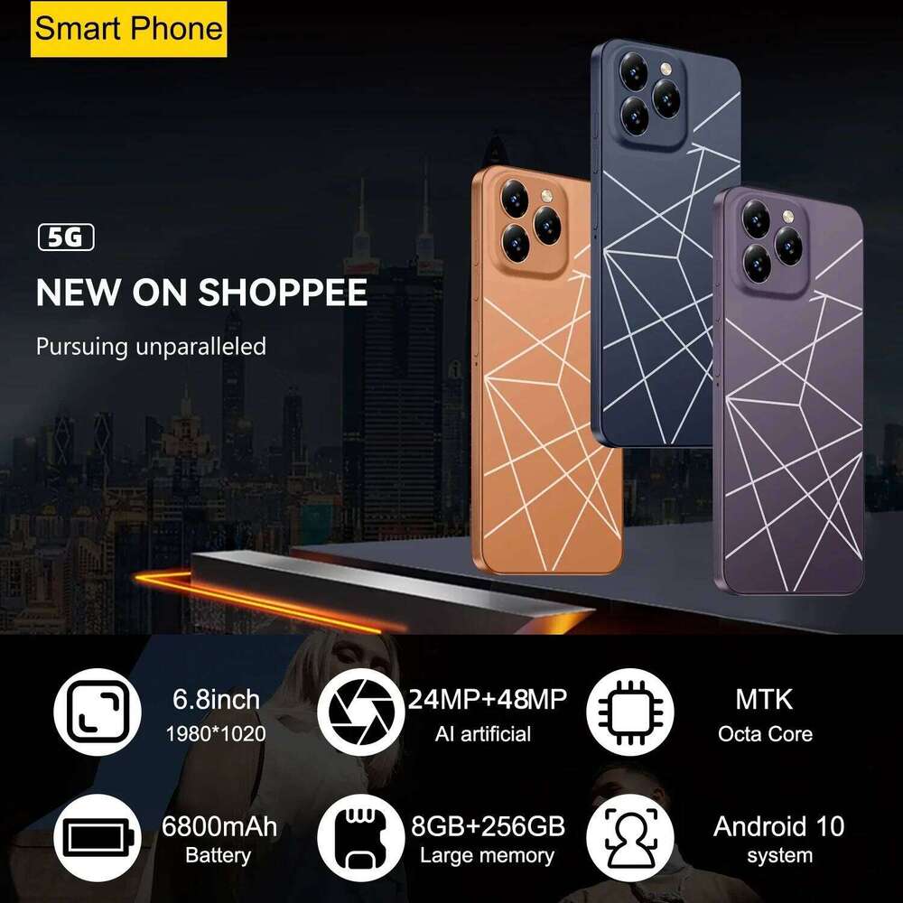 Global Version Pro Max Smartphone Android GB RAM ROM Dual SIM Mobile Phones Google Play Store MP Mah