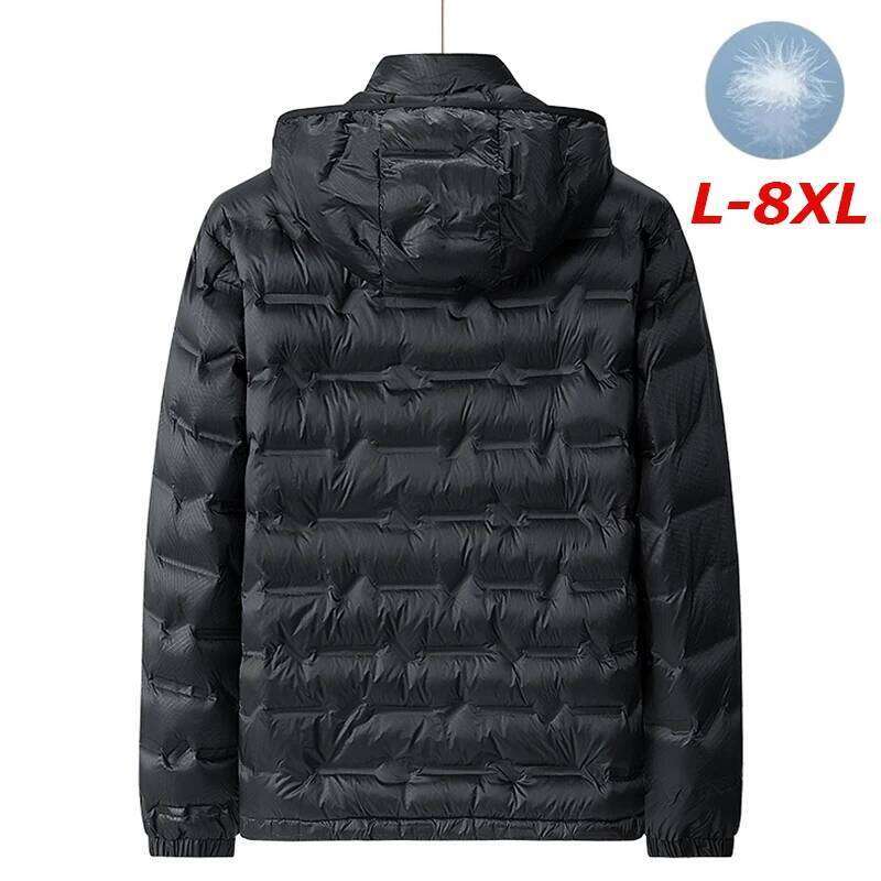 Winter New Men Hooded Waterproof Windproof Puffer Detachable Hat Coat Casual Lightweight Down Jacket Male