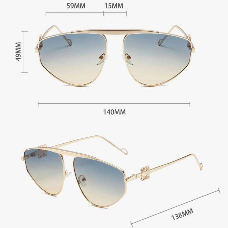 Unisex Personalized Metal Large Frame UV400 Fashion Outdoor Street Photography Sunglasses